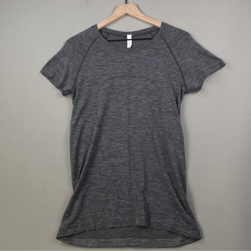 Lululemon Swiftly Tech Short Sleeve 2.0 Women's 10 Black Gray Run Yoga Tee Shirt
